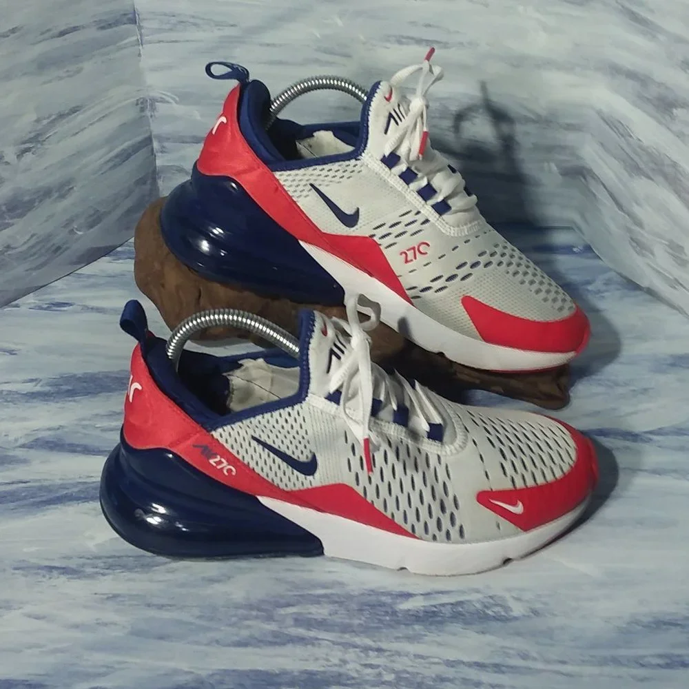 Nike Air Max 270 Sneakers - White, Red, Blue